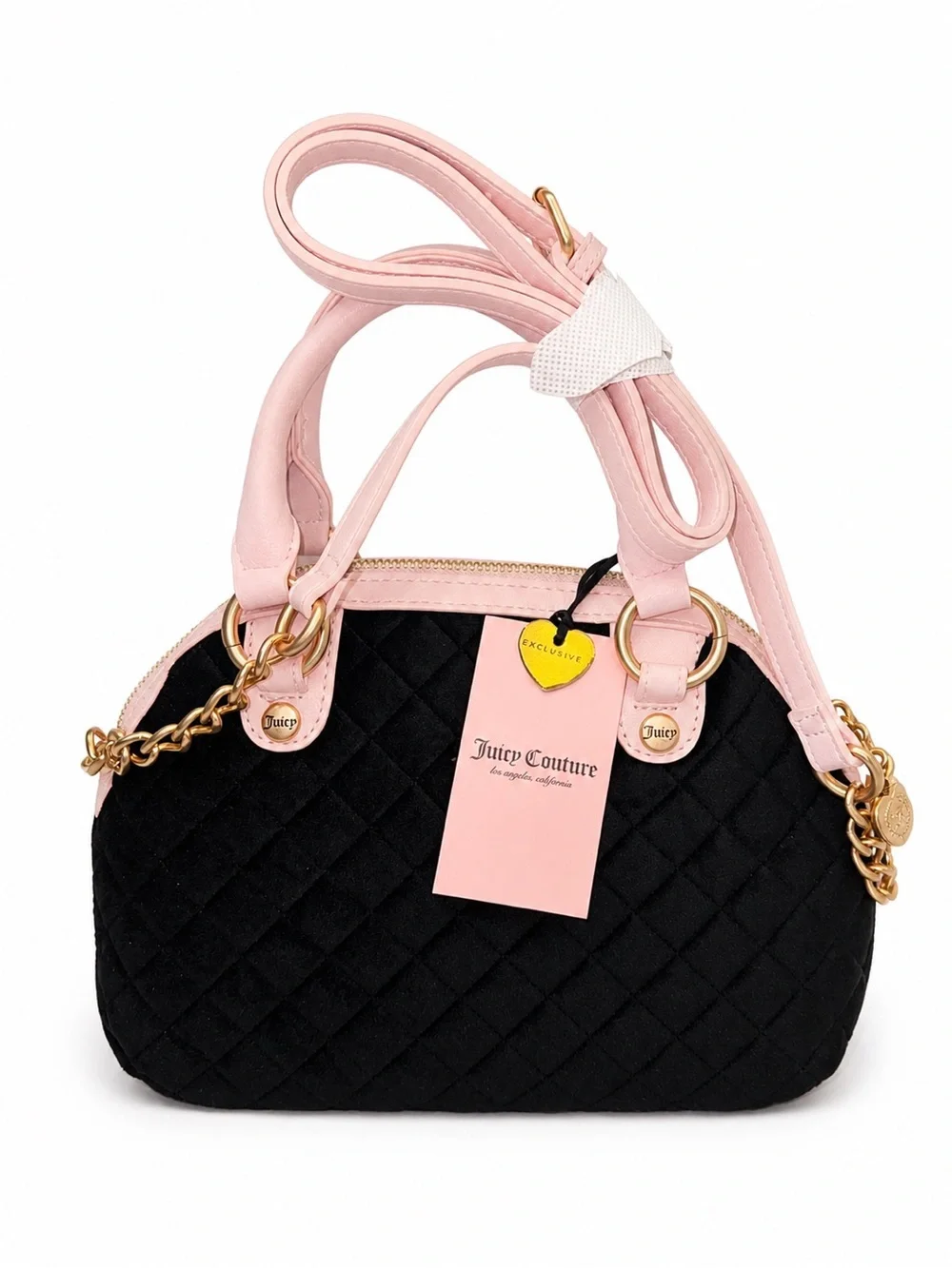 Juicy Couture Black Bowel bag with Pink Trim & Heart Charm